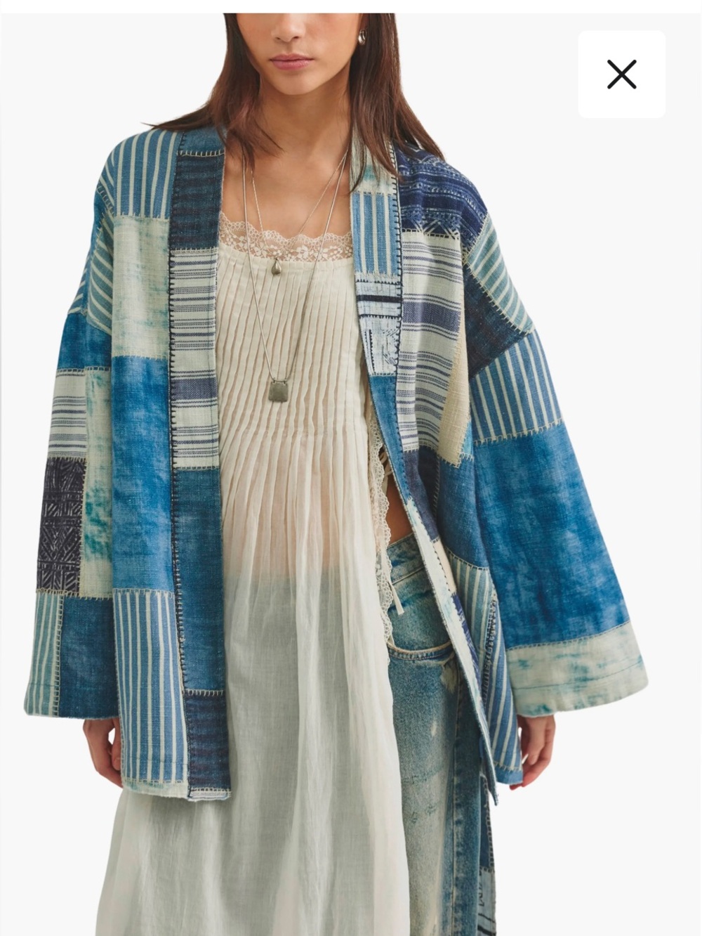 We The Free By Free People Evie Cotton Patchwork Kimono M/L